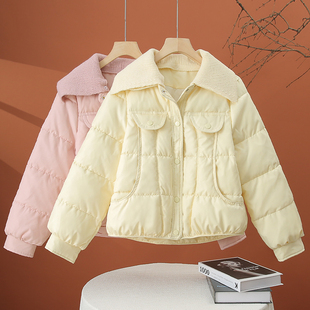 加厚棉袄洋气宽松百搭保暖短款 2025新款 棉衣 棉服女冬季 大翻领时尚