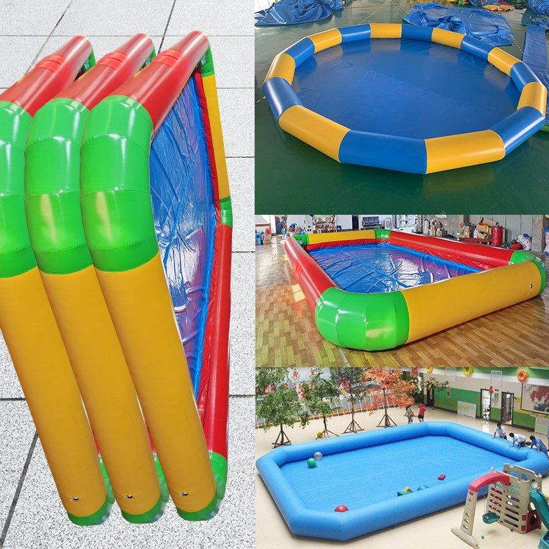 大型充气水池儿童游泳池成人户外水园设备手摇船滑梯组合气模