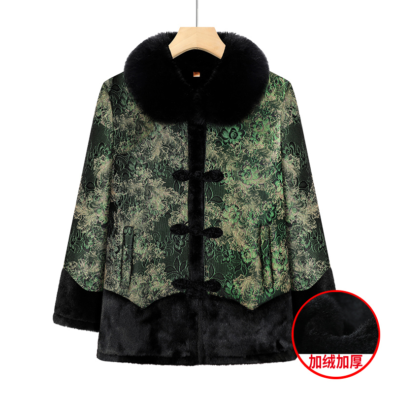 【A401-450】中老年冬季加绒加厚外套奶奶装棉衣保暖加厚妈妈装