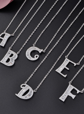 法国cherrykoko欧美风26个英文字母项链女925純銀个性小众高级