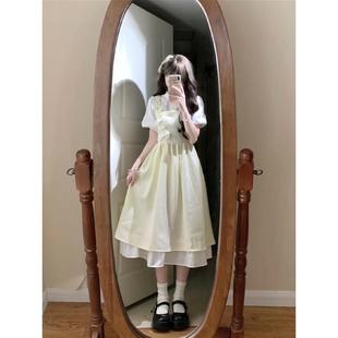 可爱甜美小清新气质淑女裙子收腰显瘦 日系文艺学院风连衣裙女夏季