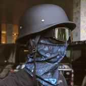 瓢盔潮 大兵太子巡航车四季 3C摩托车头盔男夏季 复古半盔电动车德式