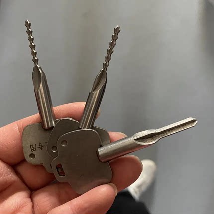 新款不锈钢十字钥匙胚十字钥匙三件套 十字锁配钥匙通用钥匙毛胚