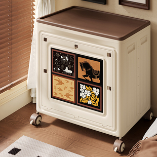 衣服收纳箱大容量超大家用翻盖可折叠衣物被子整理箱中古风储物箱