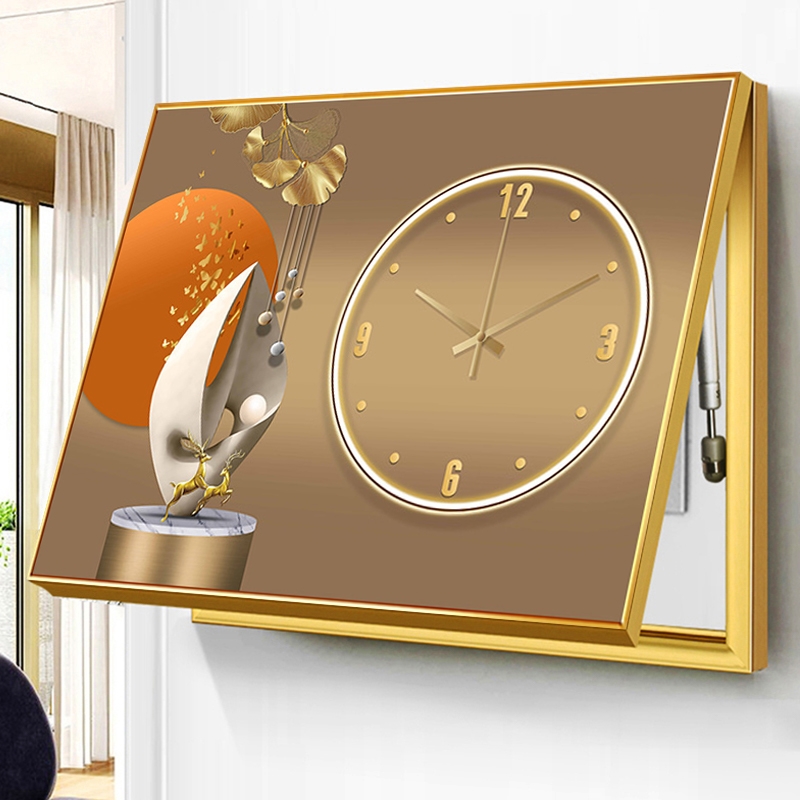 电表箱装饰画带钟表电表盒遮挡配电箱电闸箱开关盒电源时钟挂画大