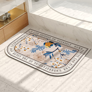 浴室硅藻泥卫生间干区地垫洗手间地板防滑垫子洗浴出门大尺寸防溅