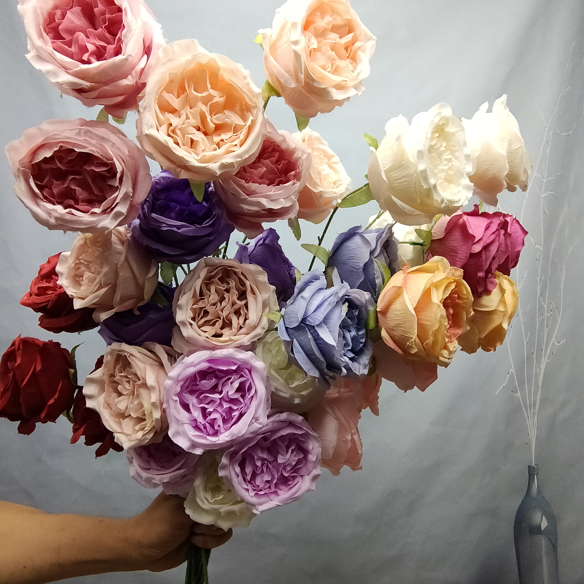 三头奥斯丁婚庆仿真花清仓批发