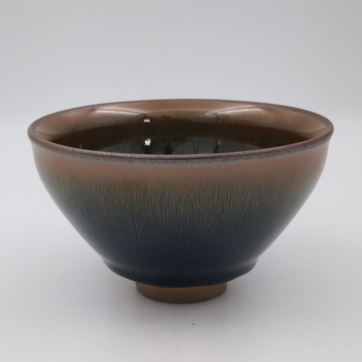 兔毫乌金建盏建窑宋代点茶茶盏原矿铁胎建阳大建盏12.5口径鹧鸪斑