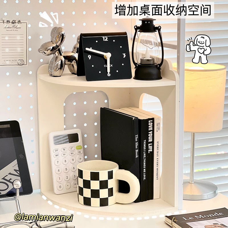 多层简约桌面转角纯色置物架家用化妆品香水展示架学生文具收纳架