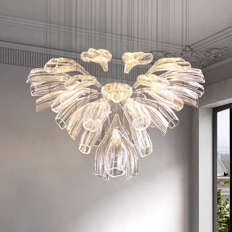 意式创意玻璃吊灯轻奢复式客厅灯