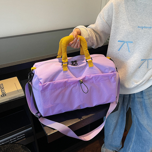 慵懒轻便牛津布旅行健身包单肩斜跨鞋仓衣物行李包出门套拉杆大包