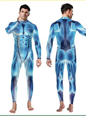 tattoo mens compression -shirts long wolf dragon sportswear