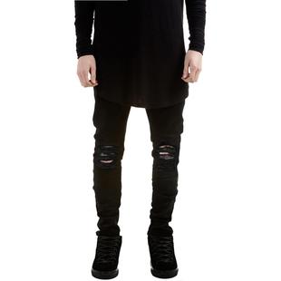 mens slim street high fit pure skinny elastic jeans black