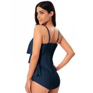 sling covering color belly slimming solid swimsuit