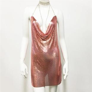 Girl Metallic Sexy Sequin Hot Night Party Dress Dress