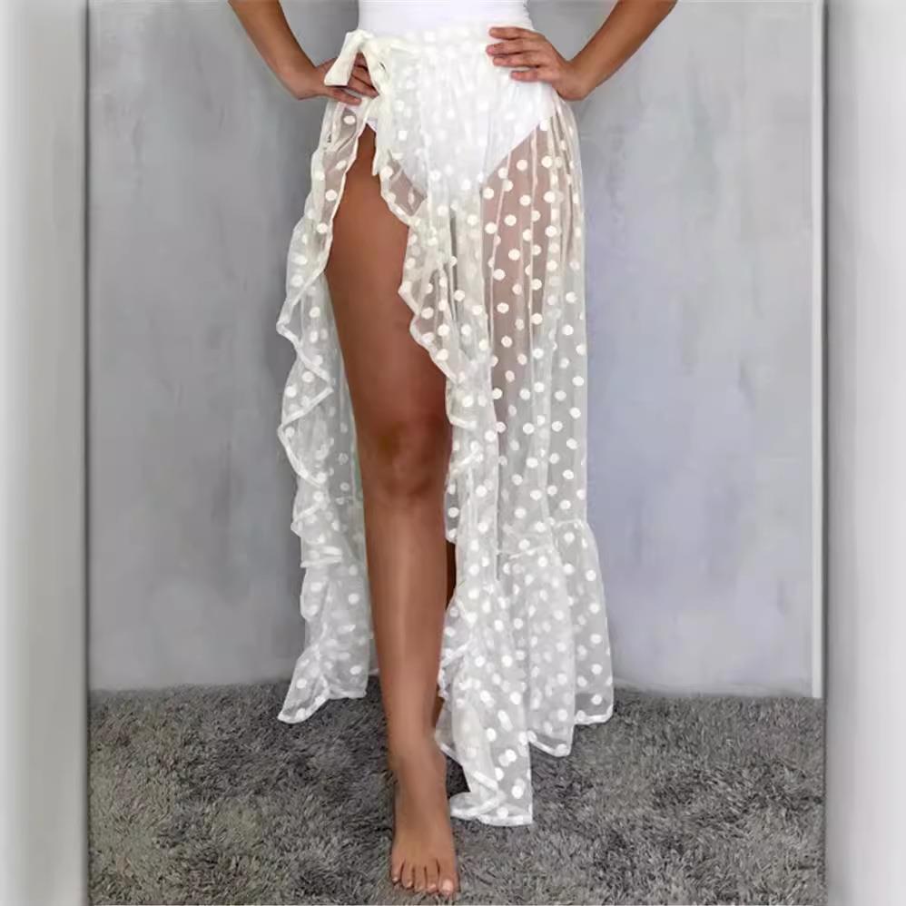 outer skirt sexy vacation bikini beach Mesh seaside