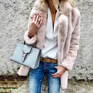 Sleeve Coat Color Fleece Solid Lapel Long Women