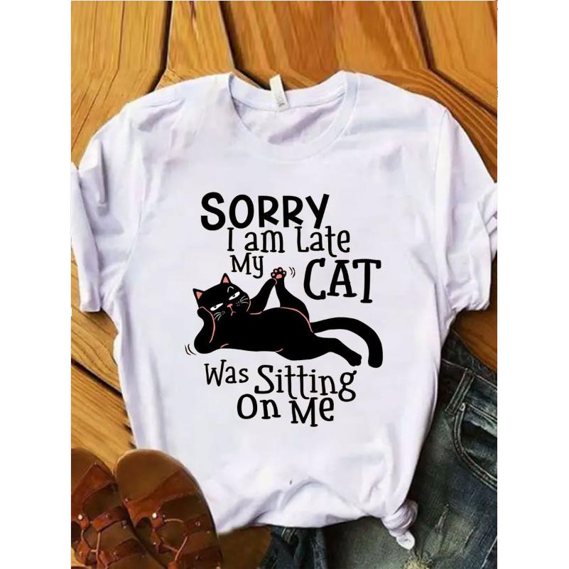 retro pullover loose oversize clothing woman animals tshirt