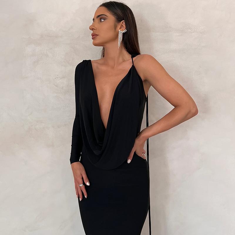 halter robe hip sleeveless evening party dresses dress long