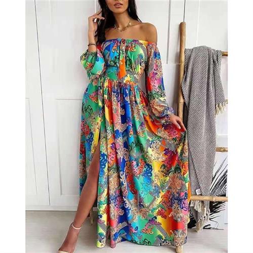 Womens dress one-shoulder temperament commuting yellow and