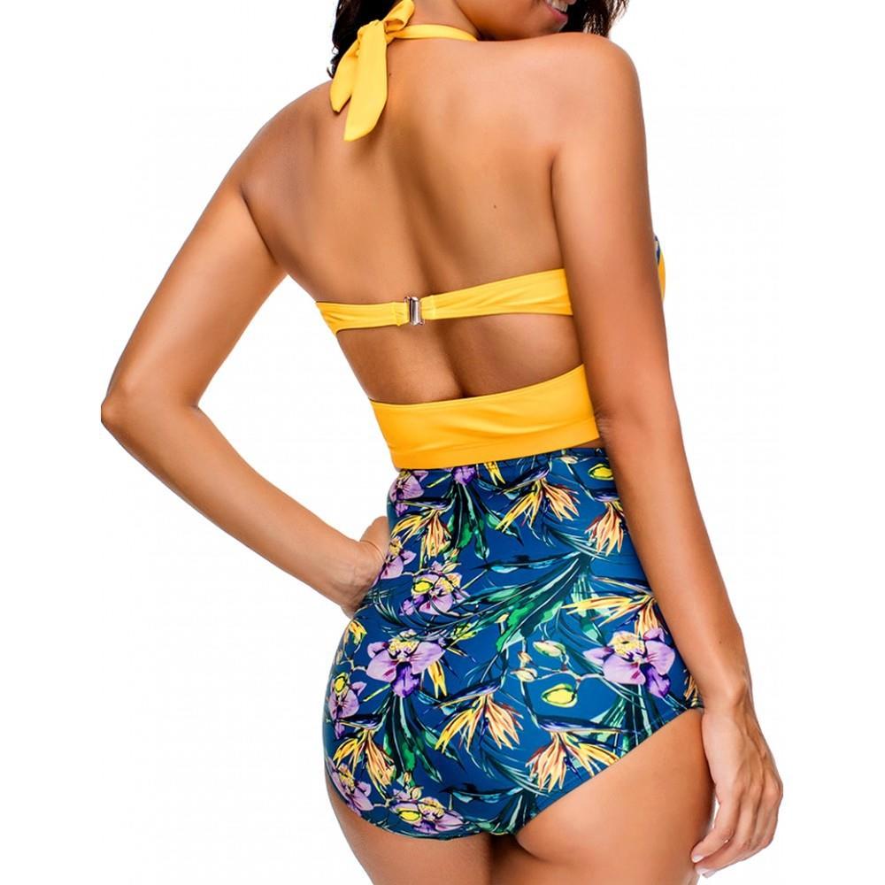 Popular high waist bikini multicolor swimsuit women sexy