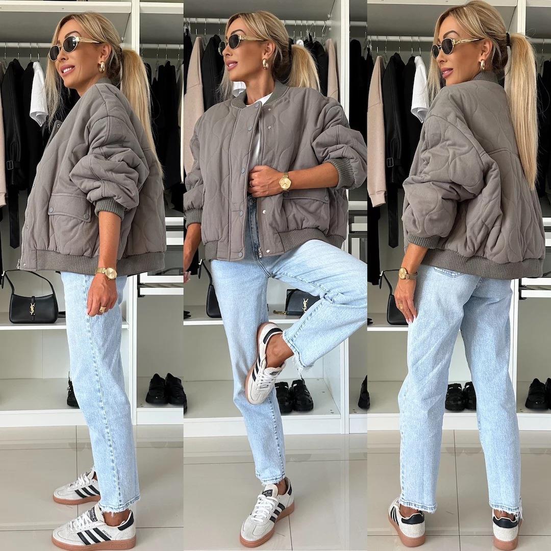 color long-sleeved casual solid coat button-down Womens