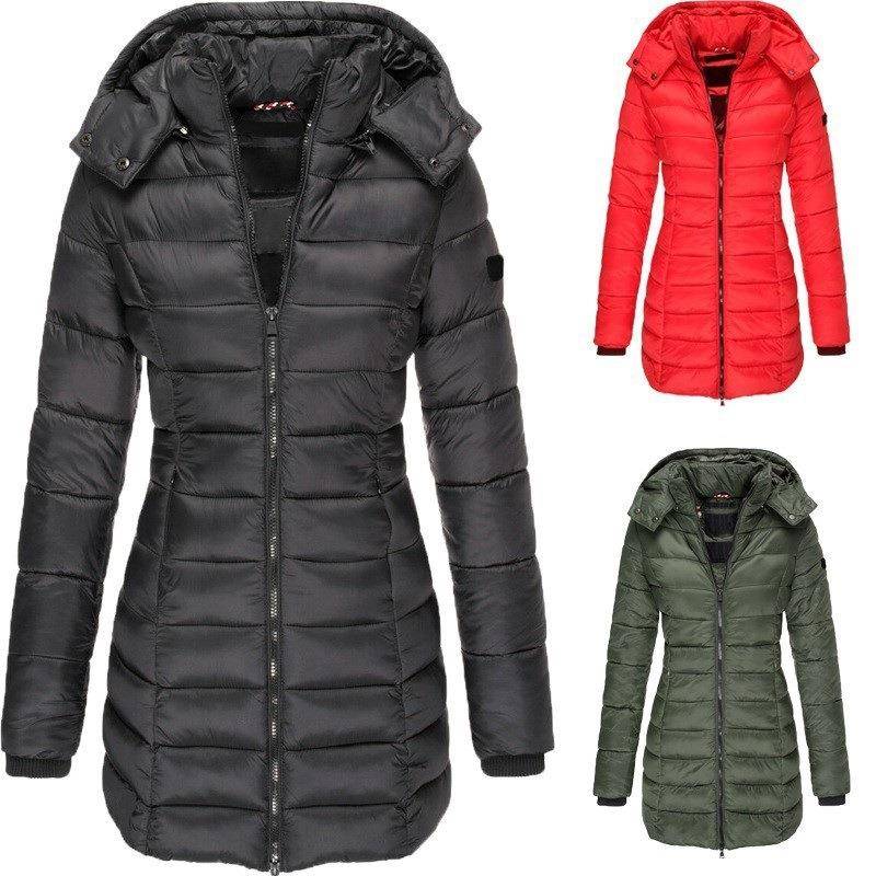 jacket warm cotton-padded jacket slim-fitting mid-length