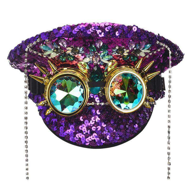 hat performance stage rhinestone yacht luxury hat sergeant