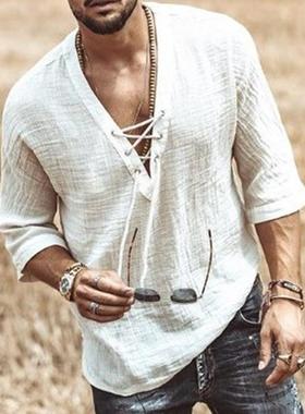 Mens chest tie cornrow sleeve T-shirt