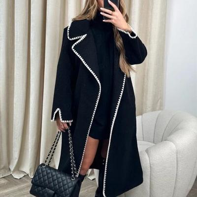 Jacket Windbreaker Loose Coat Long Lapel Braided Sleeve