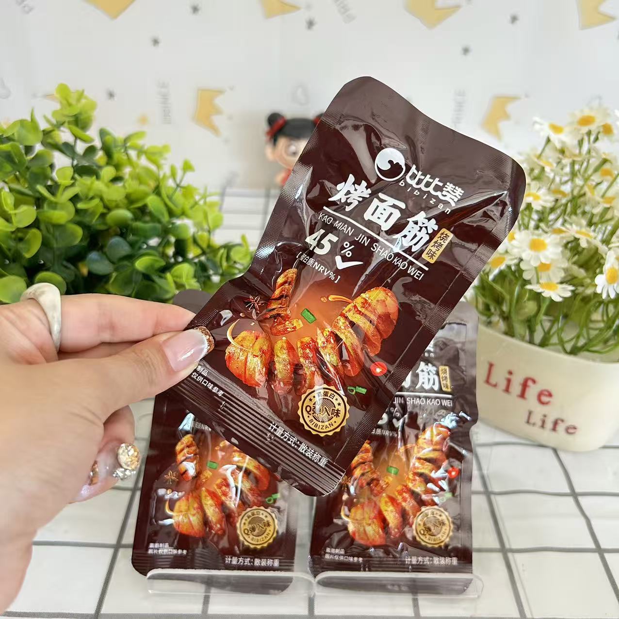 比比赞香辣烤面筋卷20包