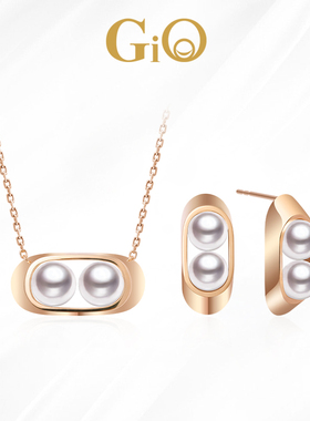 GiO珠宝 Akoya海水珍珠项链女18K颈饰锁骨链耳钉可可尼系列