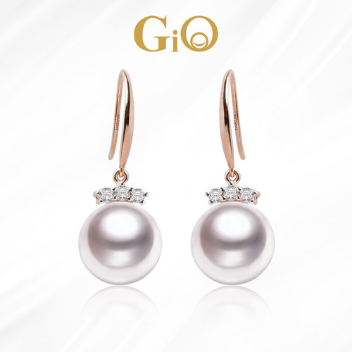 GiO珠宝akoya珍珠18K金耳钩