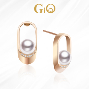 耳饰可可尼系列 款 GiO珠宝 Akoya海水珍珠18K金钻石耳钉女时尚