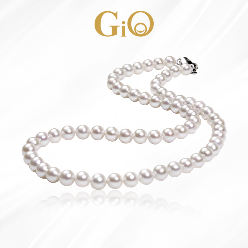GiO珠宝 极地光天然淡水珍珠项链高光高亮珠串925银妈妈款送礼物