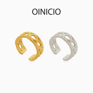 [新品]OINICIO初印南柯系列海浪纽带镂空戒指女生日礼物小众饰品