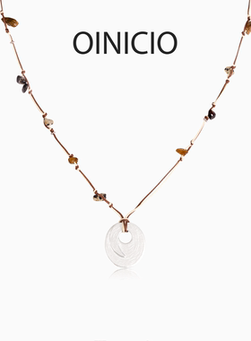 [新年礼物]OINICIO初印种子系列年轮天然石编绳项链女吊坠毛衣链