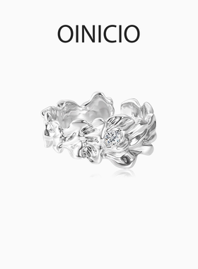 [彭小苒同款]OINICIO初印人鱼公主系列S925银液态珊瑚戒指开口戒
