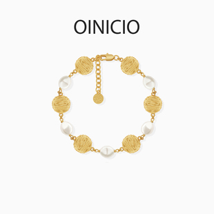 [新品]OINICIO初印南柯系列蕾丝鱼鳞拼接珍珠手链生日礼物送女友
