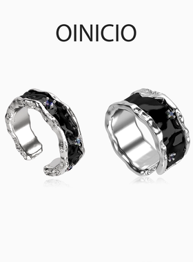 【经典银版 售完不补】情人节礼物OINICIO初印沉积925银黑色戒指