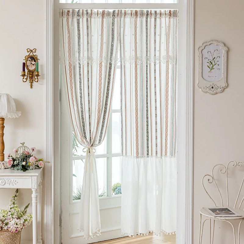 美式复古门帘隔断帘卧室厨房卫生间家用防隐私遮挡帘免打孔玄关帘
