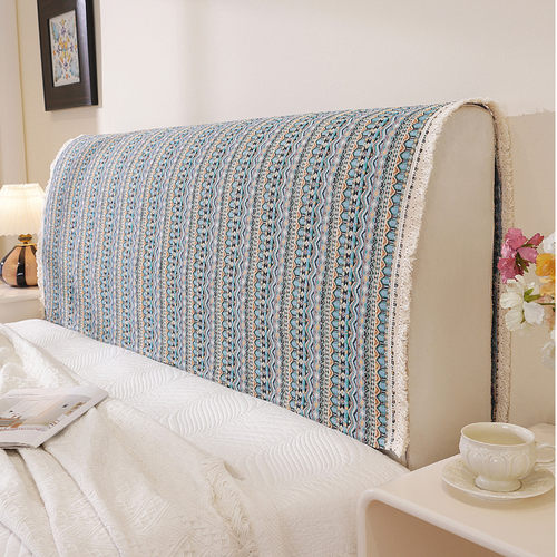 轻奢美式床头盖布通用木床靠背套防尘盖巾布艺床头遮丑神器高级感