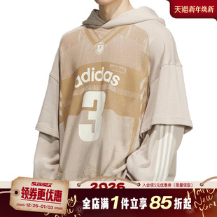 阿迪达斯三叶草冬季 KC2608 男子运动休闲连帽卫衣套衫