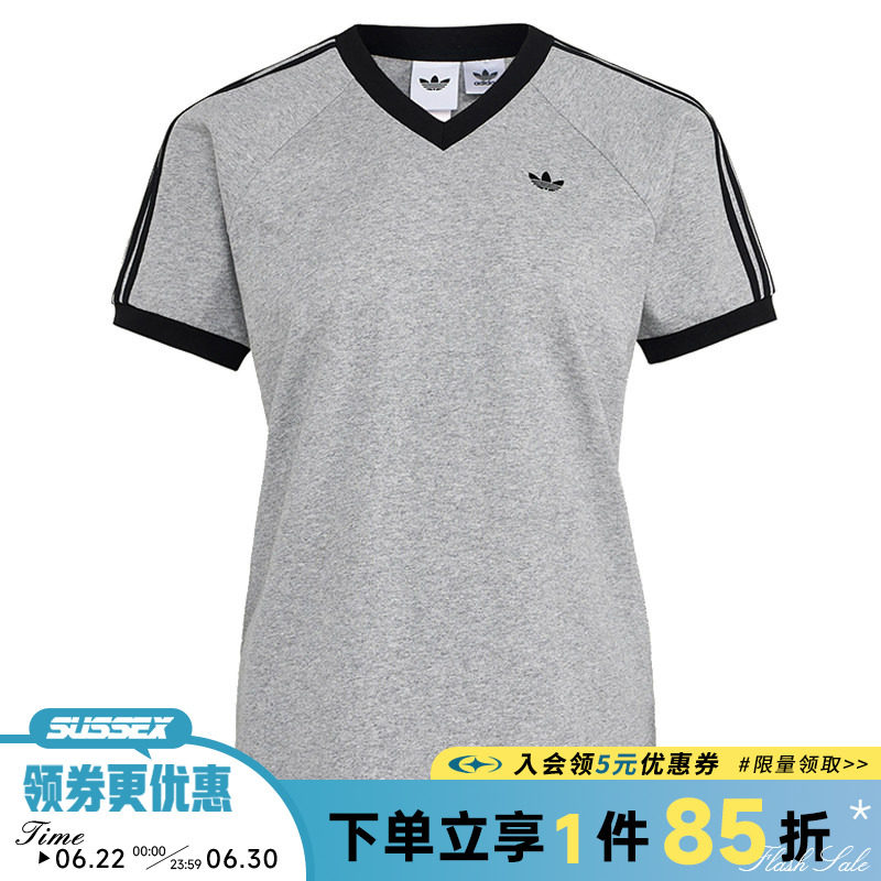阿迪达斯三叶草夏季女子运动休闲短袖T恤KU4771 - 实物图