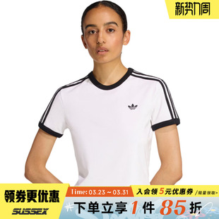 阿迪达斯三叶草春季女子运动休闲圆领短袖T恤KD3683