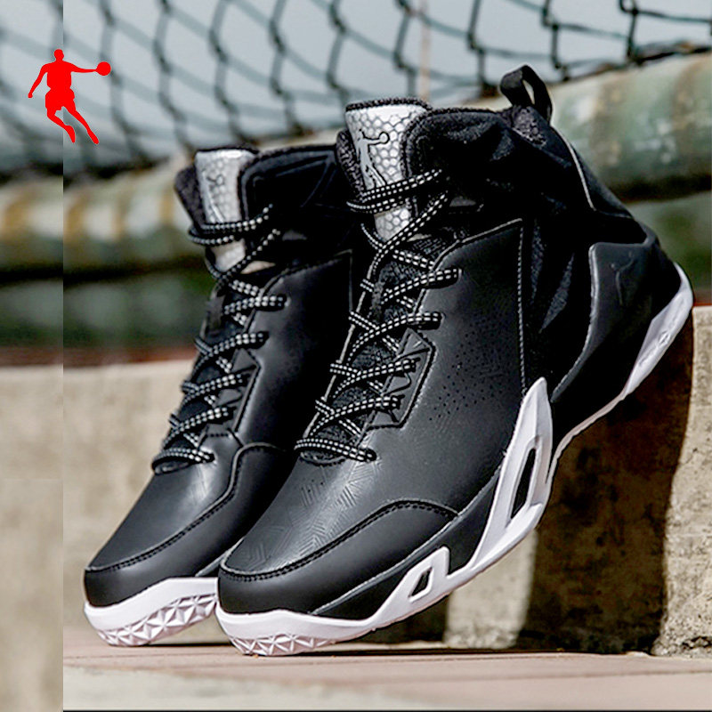 乔丹高帮篮球鞋黑色男运动鞋正品成人学生水泥硬地训练比赛战靴子