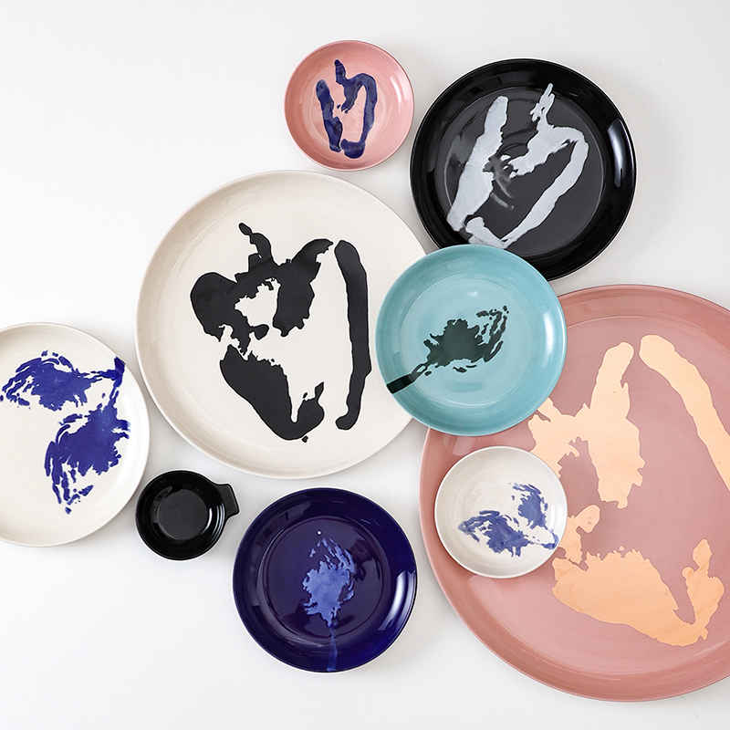 比利时S牌联名盛宴陶瓷盘蔬菜早餐搞怪牛扒盘家用手绘高温陶瓷盘