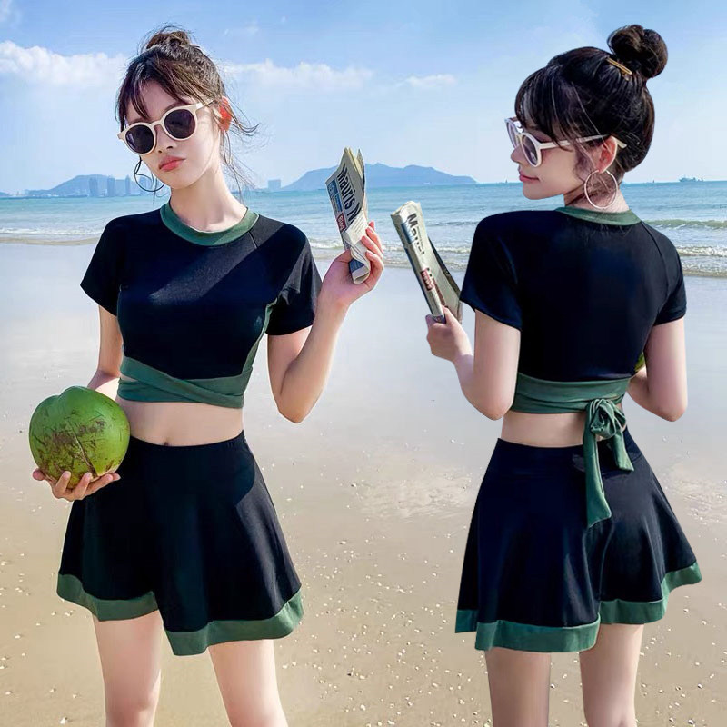 泳衣女夏保守温泉2024新款韩国ins可爱小胸显瘦遮肚小个子仙女范
