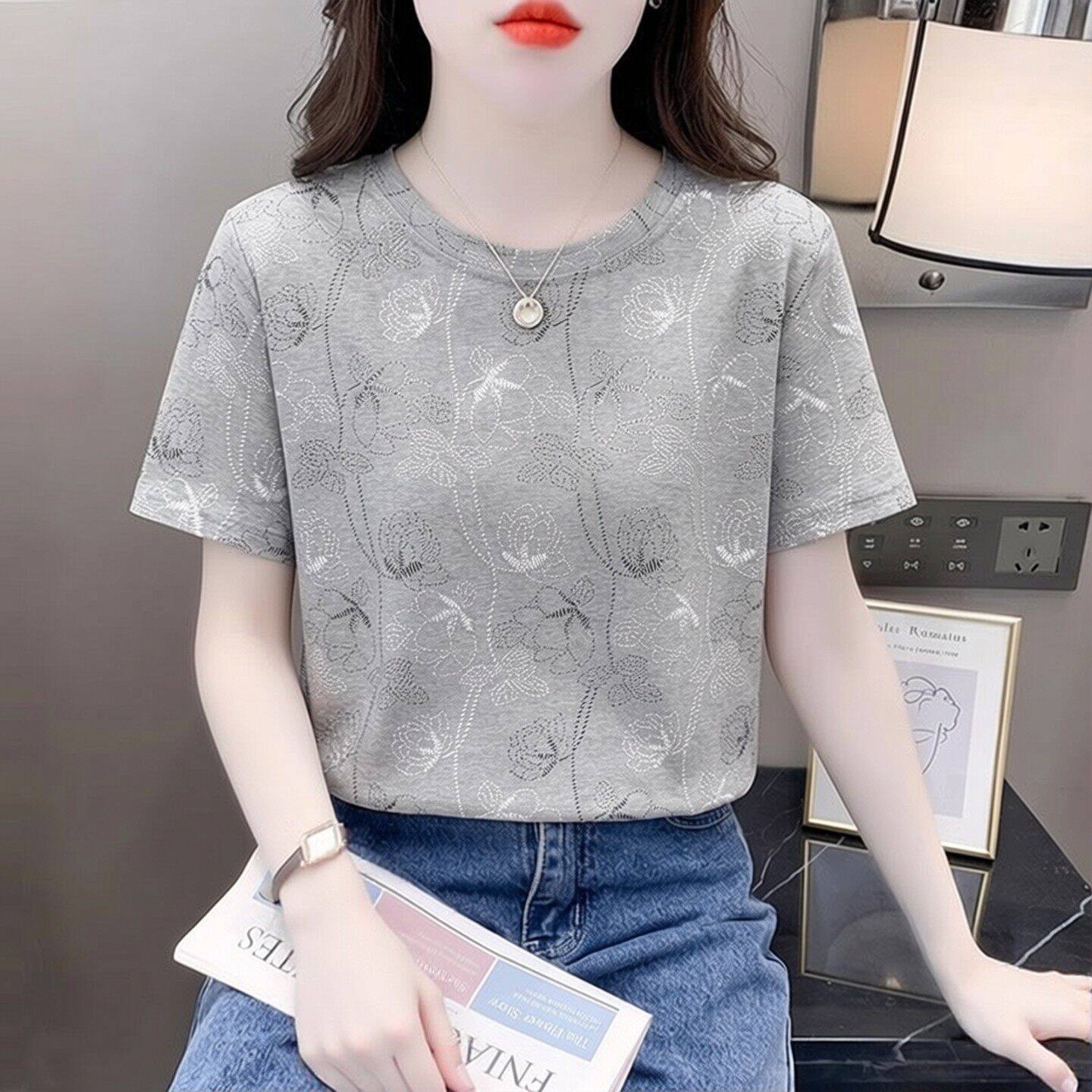 短袖t恤女独特漂亮新款小衫2026夏季女装宽松印花韩系漂亮小上衣