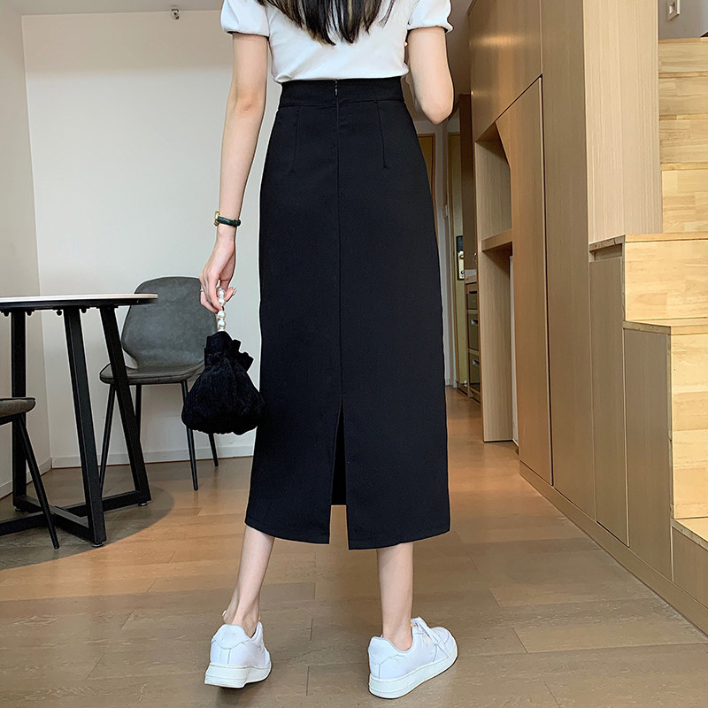 半身裙女春夏2026新款黑色西装高腰a字包臀长裙子小个子大码显瘦